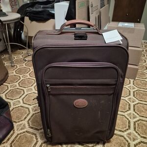 Longchamp Carry-on Luggage brown Travel Suitcase